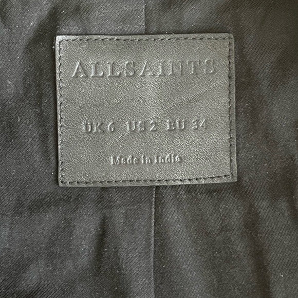 All Saints Balfern Leather Jacket Size 2 - Picture 4 of 5